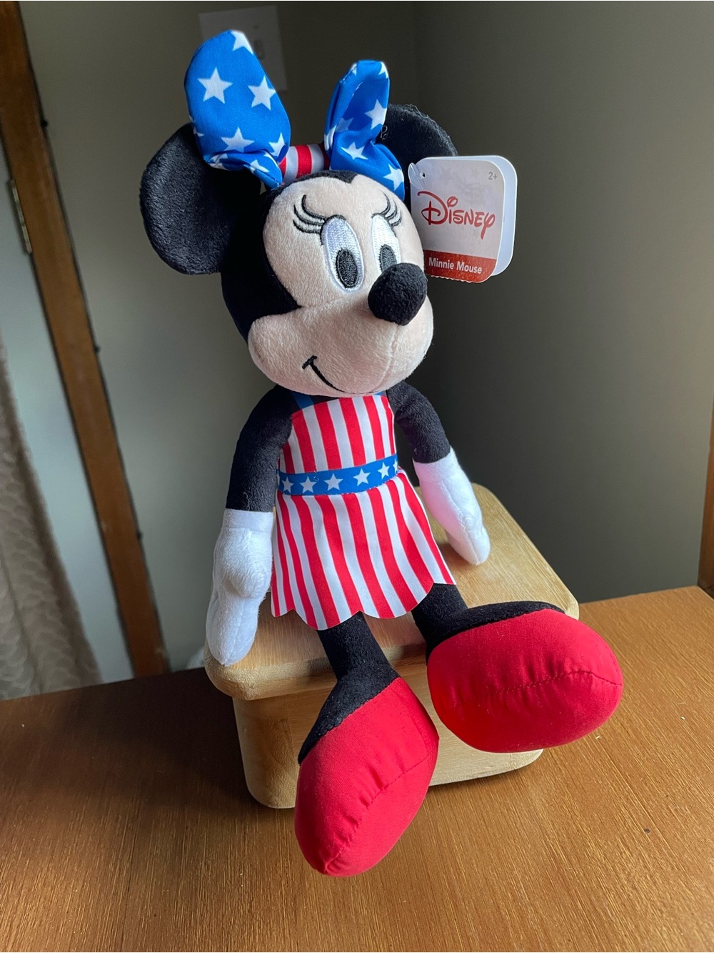 Disney Minnie Mouse Patriotic Americana Plush 10 Inch Stars Stripes 4th of July